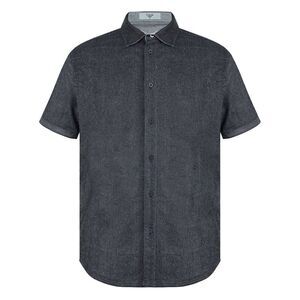 Firetrap Mens Denim Regular Short-Sleeved Shirt / Gray
